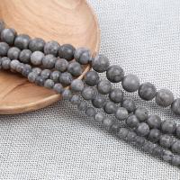 Gemstone smykker perler, Maifan Stone, Runde, poleret, du kan DIY & forskellig størrelse for valg, grå, Solgt Per Ca. 38-40 cm Strand