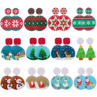 Akryl Droppörhänge, Jul Design & mode smycken & olika stilar för val & för kvinna, fler färger för val, 36x53mm, Säljs av Par