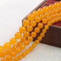 Natural Chalcedony Bead Yellow Calcedony Round DIY yellow Sold Per Approx 38-40 cm Strand