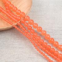 Natural Chalcedony Bead Round DIY orange Sold Per Approx 38-40 cm Strand
