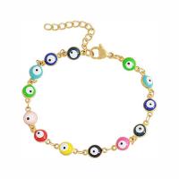 Evil Eye Jewelry Bracelet Zinc Alloy gold color plated fashion jewelry & enamel nickel lead & cadmium free Length Approx 19-24 cm Sold By PC