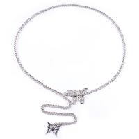 Body Chain Jewelry, Tibetan Style, Butterfly, platinum color plated, fashion jewelry & for woman, nickel, lead & cadmium free, 45x35mm,30x27mm, Length:100 cm, Sold By PC