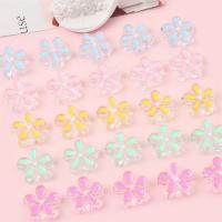 Transparent Acrylic Beads, Flower, DIY & enamel, more colors for choice, 24mm, Hole:Approx 4mm, Sold By Bag
