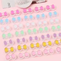 Transparent Acrylic Beads, Bowknot, DIY & enamel, more colors for choice, 25x15mm, Hole:Approx 4mm, Sold By Bag