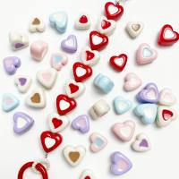 Acrylic Jewelry Beads Heart DIY & enamel Sold By Bag