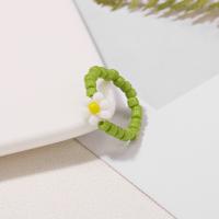 Finger Ring Jewelry Seedbead Flower handmade fashion jewelry & for woman mixed colors nickel lead & cadmium free 17MM Sold By PC
