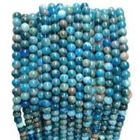 Gemstone smykker perler, apatitter, Runde, poleret, du kan DIY & forskellig størrelse for valg, blå, Solgt Per Ca. 14.56 inch Strand