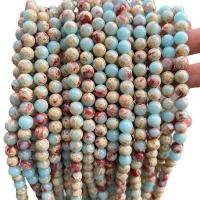 Dragi kamen perle Nakit, Dojam Jasper, Krug, uglađen, možete DIY & različite veličine za izbor, More plavo, Prodano Per Približno 14.56 inčni Strand