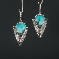 Zinc Alloy Drop Earrings, with Agate, silver color plated, fashion jewelry & for woman, two different colored, 22x40mm, Sold By Pair