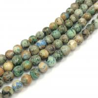 Turkos pärlor, Rund, polerad, DIY & olika storlek för val, grön, Såld Per Ca 38-40 cm Strand