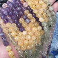 Koraliki Biżuteria naturalny kwarc, Kwarc naturalny, Koło, obyty, DIY & różnej wielkości do wyboru, mieszane kolory, sprzedawane na około 38-40 cm Strand