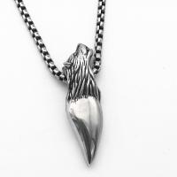 Titanium Steel Pendants Wolf Tooth polished Unisex original color Sold By PC
