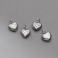 925 Sterling Silver Pendant Heart Antique finish DIY silver color Sold By PC