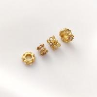 Brass távtartó gyöngyök, Sárgaréz, -val Műanyag Pearl, arany színű aranyozott, DIY & különböző stílusokat a választás, aranysárga, Által értékesített PC