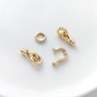 Cierres de Metal para Joyería, chapado en oro de 14 K, Bricolaje, dorado, Hook 14.3mm*8.2mm, The ring is 9.3mm, Vendido por Set