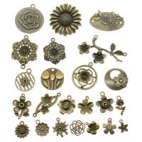 Zink Alloy Smycken Hitta Set, antik brons färg klädd, Vintage & DIY & blandad & 1/1 slinga & ihålig, nickel, bly och kadmium gratis, 10-20mm, Säljs av Bag