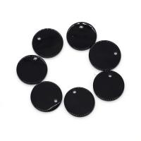 Shell Pendants Freshwater Shell Flat Round DIY black 15mm Sold By PC