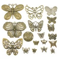 Zinek Sada pro hledání šperků, starožitné bronzové barvy á, Vintage & DIY & smíšený & 1/1 smyčka & dutý, nikl, olovo a kadmium zdarma, 10-20mm, Prodáno By Bag