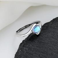 925 Sterling Silver Finger Rings with Moonstone Antique finish fashion jewelry & for woman nickel lead & cadmium free 8mm Sold By PC