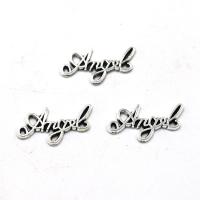 Zinc Alloy Alphabet and number Pendants Alphabet Letter antique silver color plated fashion jewelry & DIY & hollow Approx 1.4MMmm Sold By PC