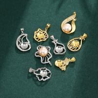 Brass Pendant Findings plated DIY & with rhinestone 13.9-26.6mm Sold By PC