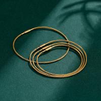 Fashion Bracelet Cord 304 Stainless Steel gold color plated Unisex 1mm Sold By PC