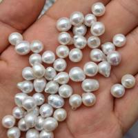 Žádné díry kultivované sladkovodní perle, Sladkovodní Pearl, Mírně kulaté, Přírodní & DIY & různé velikosti pro výběr & bez otvoru, bílý, Prodáno By PC