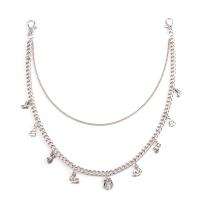 Body Chain Jewelry Zinc Alloy platinum color plated Double Layer & punk style & Unisex nickel lead & cadmium free Length 45 cm 55 cm Sold By PC