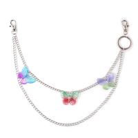 Body Chain Jewelry Zinc Alloy with Resin Butterfly platinum color plated Double Layer & for woman nickel lead & cadmium free Length 38 cm 45 cm Sold By PC