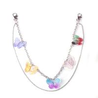 Body Chain Jewelry Zinc Alloy with Resin Heart silver color plated Double Layer & for woman nickel lead & cadmium free Length 45 cm 55 cm Sold By PC