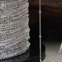 925 Sterling Silver Chains polished DIY silver color 0.3 mm embossed cross package 3.0 mm bead/5.5 G1 M Sold By G