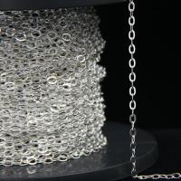 Sterling srebro lanac, 925 Sterling Silver, pozlaćen, možete DIY & različite veličine za izbor, srebro, Prodano By G