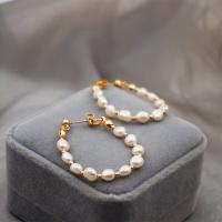Freshwater Pearl Earrings 18K gold plated fashion jewelry & for woman two different colored 2.5-3CM Sold By Pair