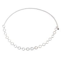 Body Chain Jewelry Zinc Alloy Donut platinum color plated for woman & with rhinestone & hollow nickel lead & cadmium free Length 105 cm Sold By PC
