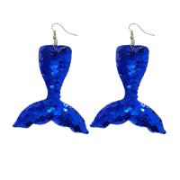 Earring Jewelry Plastic with Sequins & Resin fashion jewelry & for woman Sold By Pair
