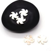 Shell Pendants White Shell Flower Carved DIY white 29mm Sold By PC