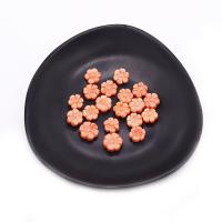 Coral Beads Flower Carved DIY orange 12mm Sold By PC