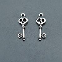 Zinc Alloy Key Pendants antique silver color plated vintage & DIY & hollow nickel lead & cadmium free Approx Sold By Bag