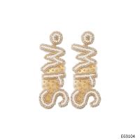 Earring Jewelry Seedbead with Sequins Alphabet Letter fashion jewelry & for woman Champagne Sold By Pair