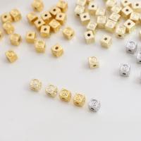 Brass Jewelry Beads Square plated DIY 4mm Sold By PC