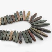 Koraliki z kameniem szlachetnym, Jaspis impresyjny, DIY, mieszane kolory, 53x7mm, sprzedawane na około 41.1 cm Strand