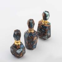 Dojem Jasper Přívěsek na lahvičku parfému, s Mosaz, Láhev, barva pozlacený, módní šperky & DIY & různé velikosti pro výběr, smíšené barvy, Prodáno By PC