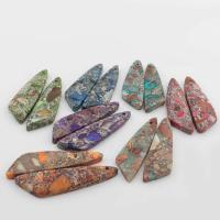 Pingentes de Jaspe Imperial, A pedra do rei, Triângulo, joias de moda & DIY, Mais cores pare escolha, 44x12x4mm, vendido por PC