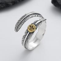 Sterling zilver ringen, 925 sterling zilver, Veer, mode sieraden & verschillende stijlen voor de keuze & voor vrouw, nikkel, lood en cadmium vrij, Verkocht door PC
