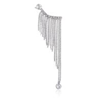 Stop cynku Kolczyk Klips, Platerowane w kolorze srebra, biżuteria moda & dla kobiety & z kamieniem, 50x130mm, sprzedane przez PC