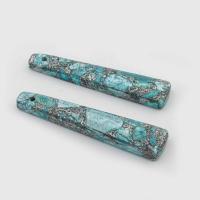 Pingentes de Jaspe Imperial, A pedra do rei, Padrão Geométrico, DIY, azul, 45x10x4mm, vendido por PC