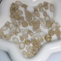Gold Accent Acrylic Beads vintage & DIY & mixed golden 14mm Sold By Bag