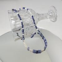 Collares de Moda, Blue Speckle Stone, con 5cm extender cadena, Joyería & para mujer, azul, longitud aproximado 40 cm, Vendido por UD