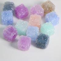 Acrylic Jewelry Beads Square stoving varnish random style & DIY mixed colors 17mm Approx Sold By Bag