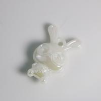 Ciondoli in plastica, Coniglio, DIY & luminoso, bianco, 26x41x14mm, Appross. 20PC/borsa, Venduto da borsa